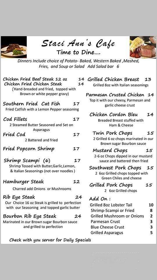 Staci Ann's Cafe - Green River, WY menu_pic