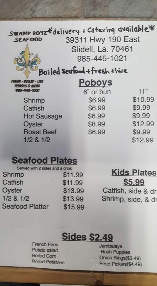 Swamp Boyz Seafood - Slidell, LA menu_pic
