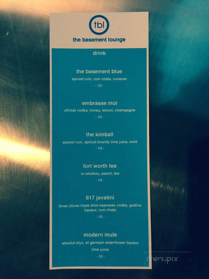 The Basement Lounge - Fort Worth, TX menu_pic