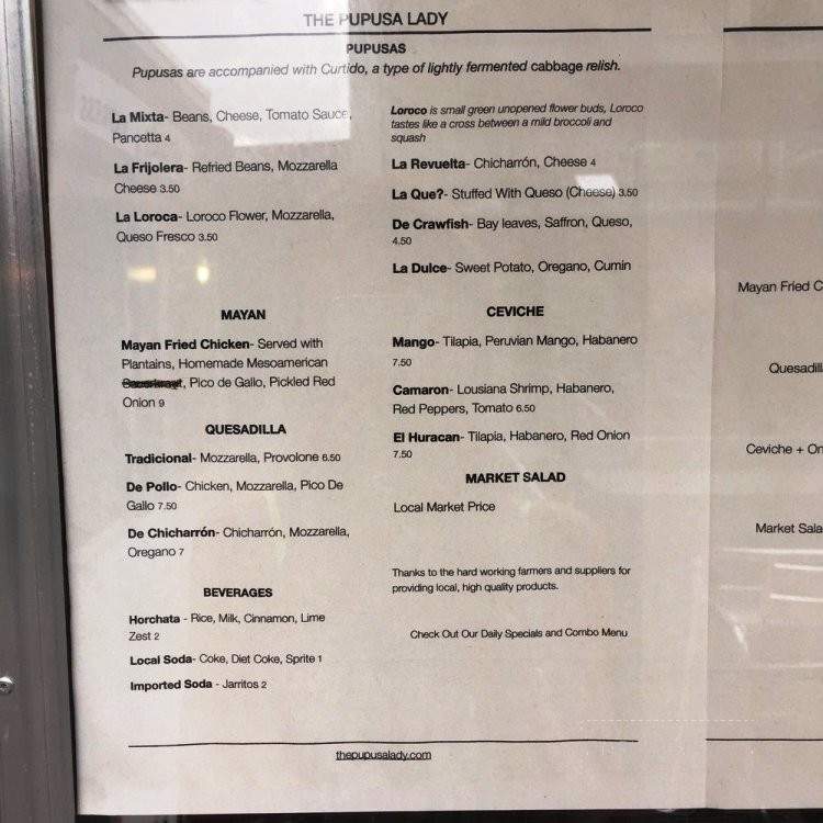 The Pupusa Lady - New Orleans, LA menu_pic
