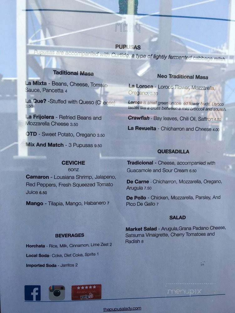 The Pupusa Lady - New Orleans, LA menu_pic
