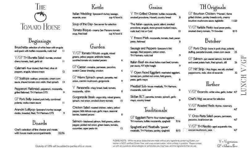 The Tomato House Restaurant - Senoia, GA menu_pic