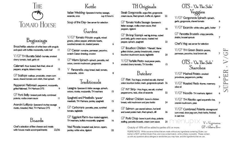 The Tomato House Restaurant - Senoia, GA menu_pic