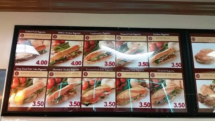 Thien Huong Sandwiches & Bakery - San Jose, CA menu_pic