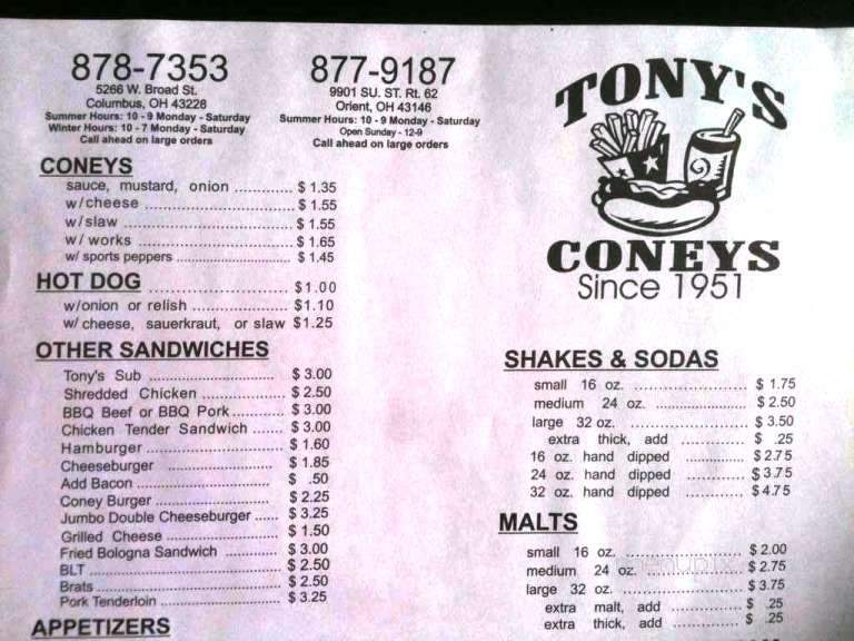 /27113524/Tonys-Coneys-Orient-OH - Orient, OH