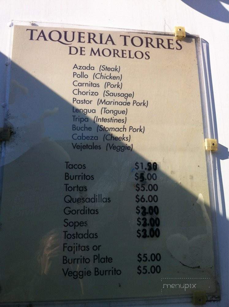 Torres De Morelos - Portland, OR menu_pic
