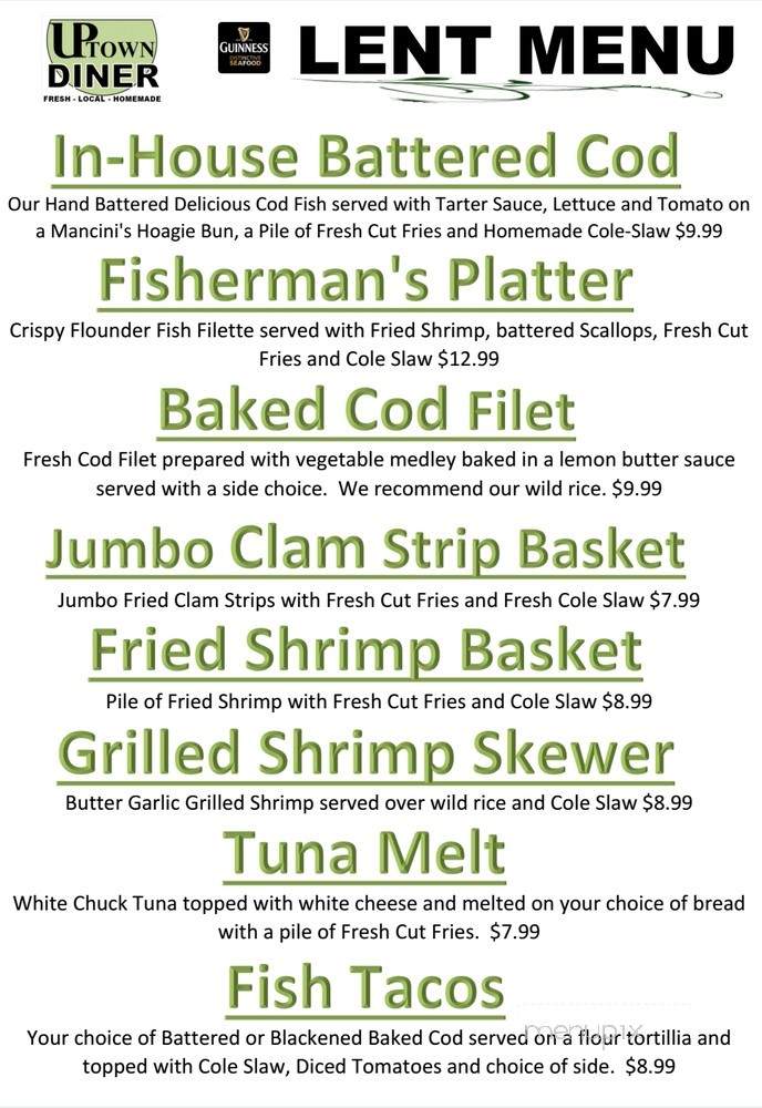 UPtown Diner - Hampton Township, PA menu_pic
