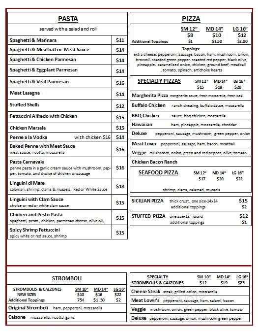 Yancy's Italian Kitchen - Centre Hall, PA menu_pic
