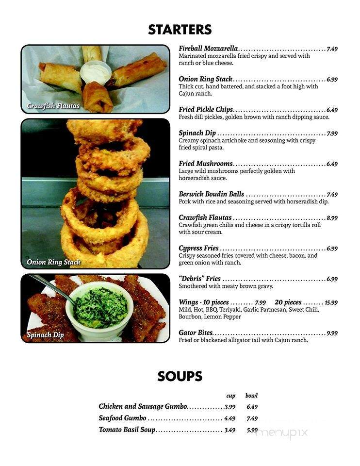 Acadiana Bar and Grill - Morgan City, LA menu_pic