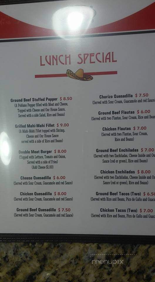 Alejandro's Mexican Restaurant - Brooksville, FL menu_pic