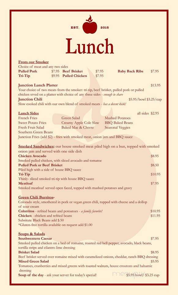 Apple Junction Smokehouse - Sebastopol, CA menu_pic