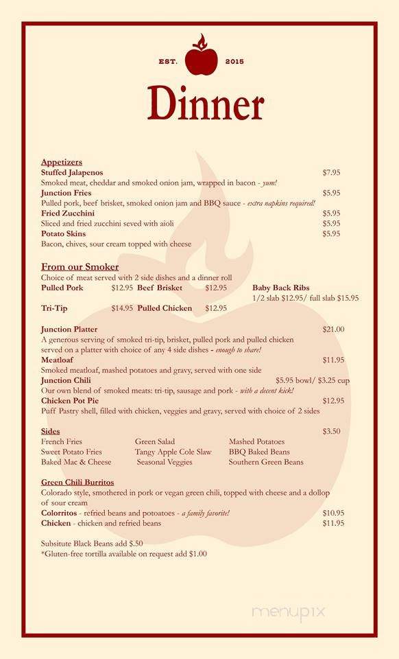 Apple Junction Smokehouse - Sebastopol, CA menu_pic
