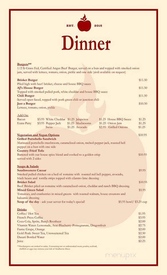 Apple Junction Smokehouse - Sebastopol, CA menu_pic