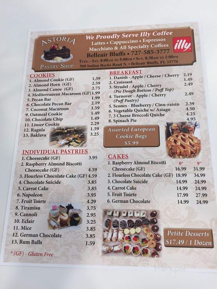 Astoria Pastry Shop - Belleair Bluffs, FL menu_pic