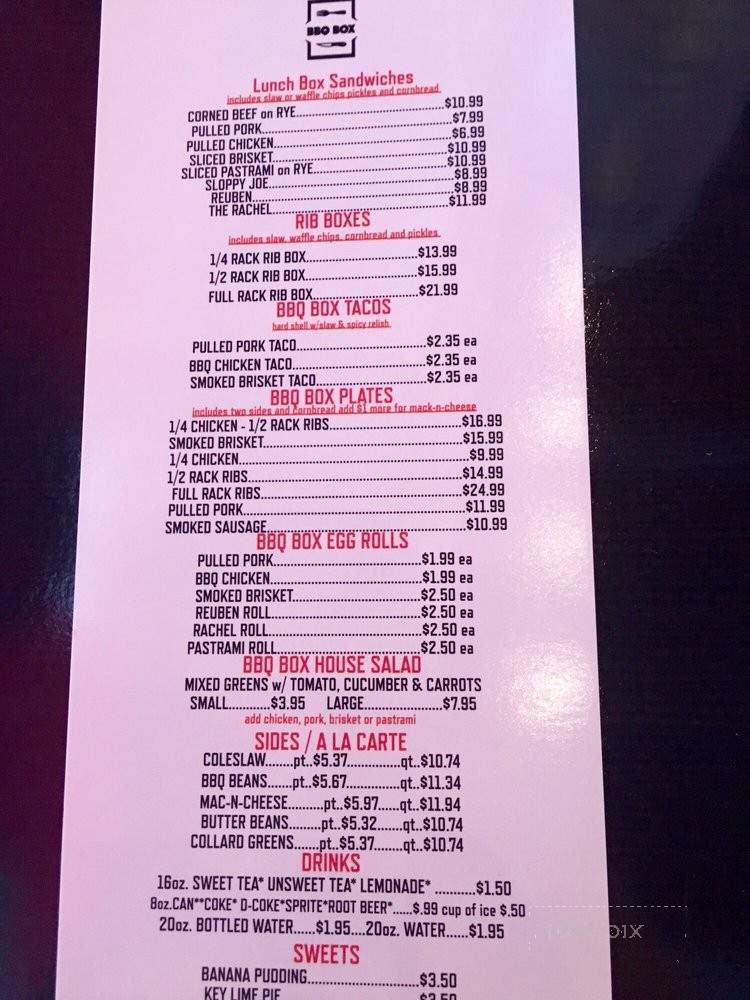 BBQ Box - Fort Lauderdale, FL menu_pic