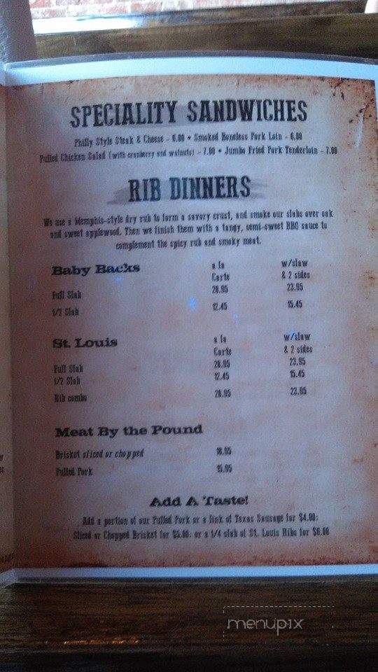 Big D's Smokin Butt BBQ Low And Slow - Corydon, IN menu_pic