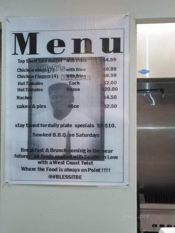 Billy D's Kitchen - Las Vegas, NV menu_pic
