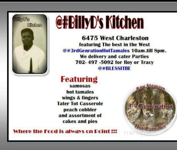 Billy D's Kitchen - Las Vegas, NV menu_pic