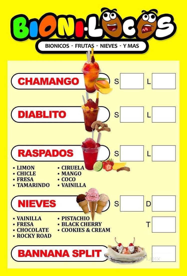 Bioni-Locos - Maywood, CA menu_pic