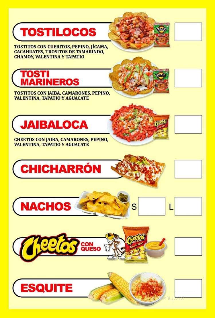 Bioni-Locos - Maywood, CA menu_pic