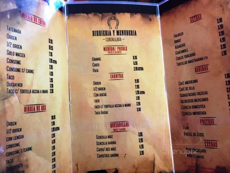 Birrieria Y Menuderia - Chula Vista, CA menu_pic