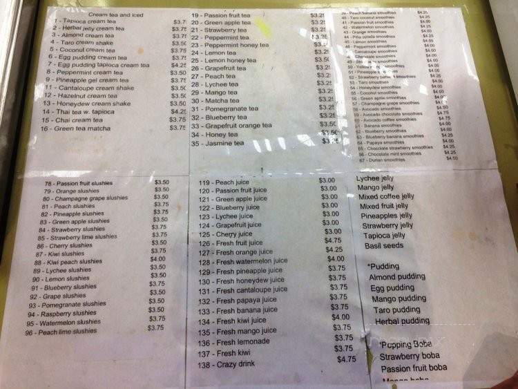 Boba Sip - San Antonio, TX menu_pic