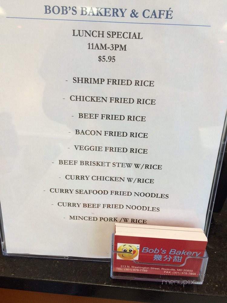 /27164712/Bobs-Bakery-and-Cafe-Menu-Rockville-MD - Rockville, MD