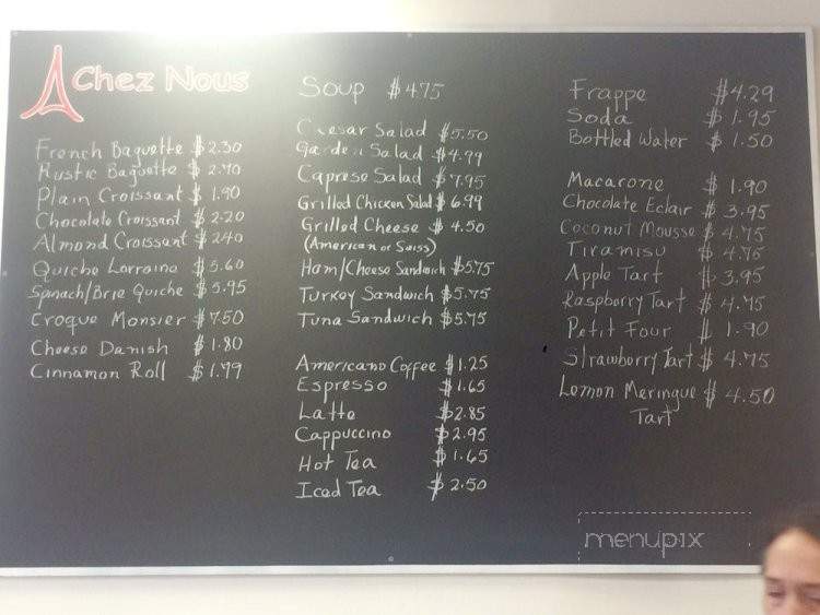 Chez Nous French Bistro - Miami, FL menu_pic