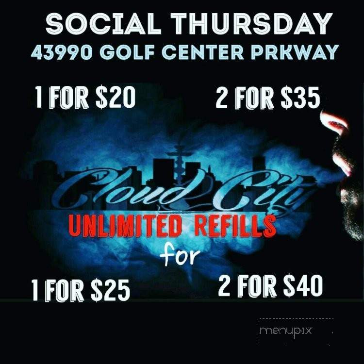 Cloud City Hookah Lounge - Indio, CA menu_pic