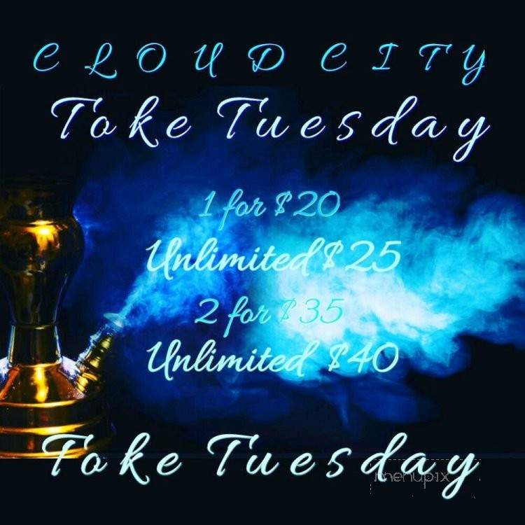 Cloud City Hookah Lounge - Indio, CA menu_pic