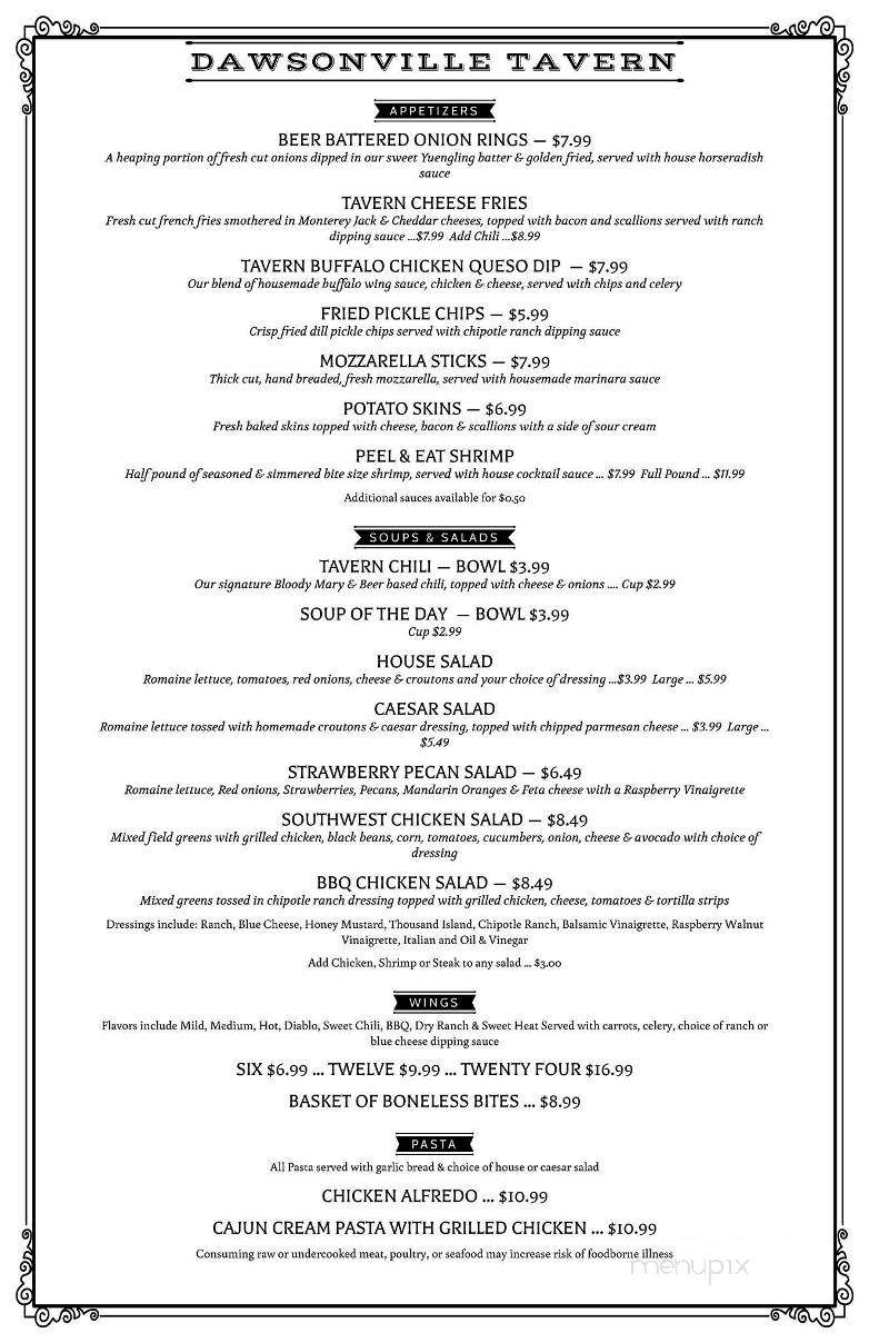 Dawsonville Tavern - Dawsonville, GA menu_pic
