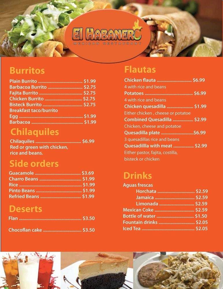 El Habanero - San Antonio, TX menu_pic