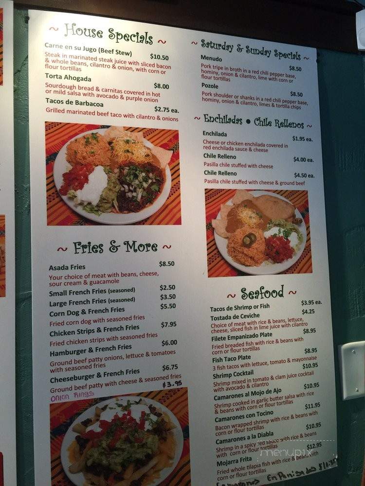El Taco de Guadalajara - Ventura, CA menu_pic