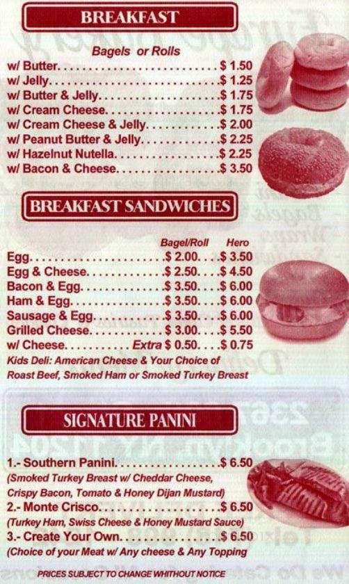 Europe Bakery - Brooklyn, NY menu_pic