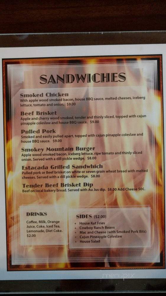 Fire and Knives BBQ - Estacada, OR menu_pic
