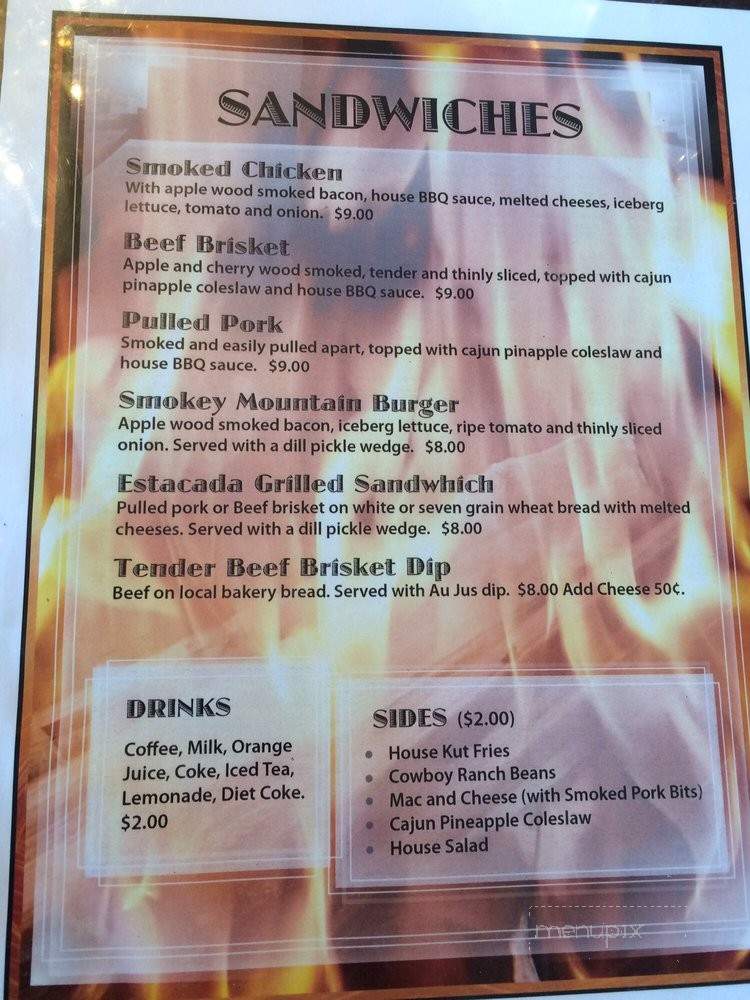 Fire and Knives BBQ - Estacada, OR menu_pic