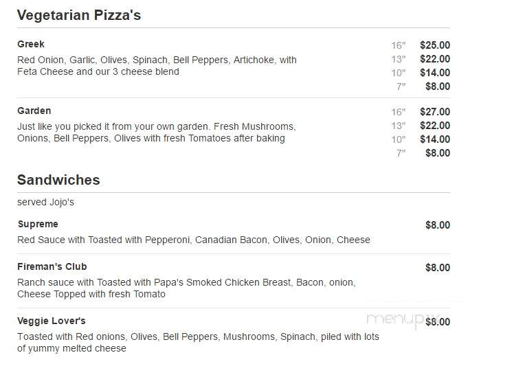 Firehouse Pizza - Morgantown, KY menu_pic