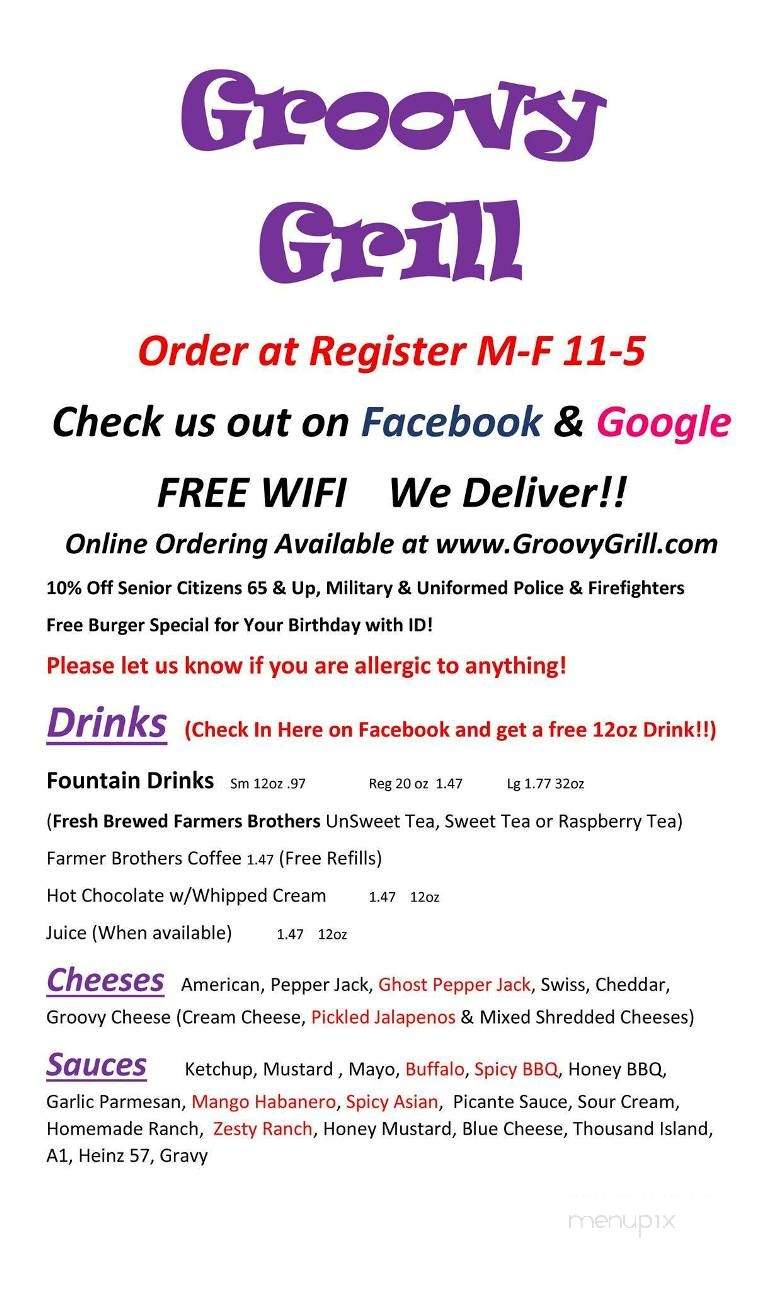 Groovy Grill - Moore, OK menu_pic