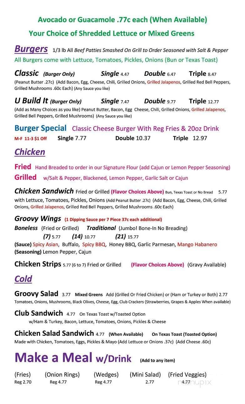 Groovy Grill - Moore, OK menu_pic