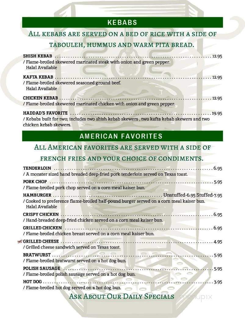 Haddad's Restaurant - Peoria, IL menu_pic