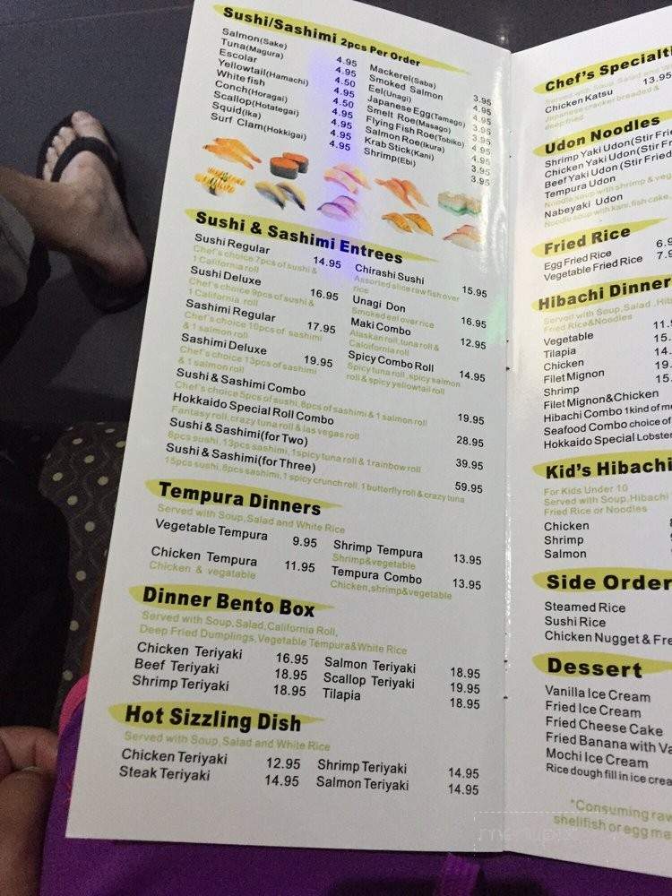 Hokkaido Steakhouse and Sushi Bar - Merritt Island, FL menu_pic