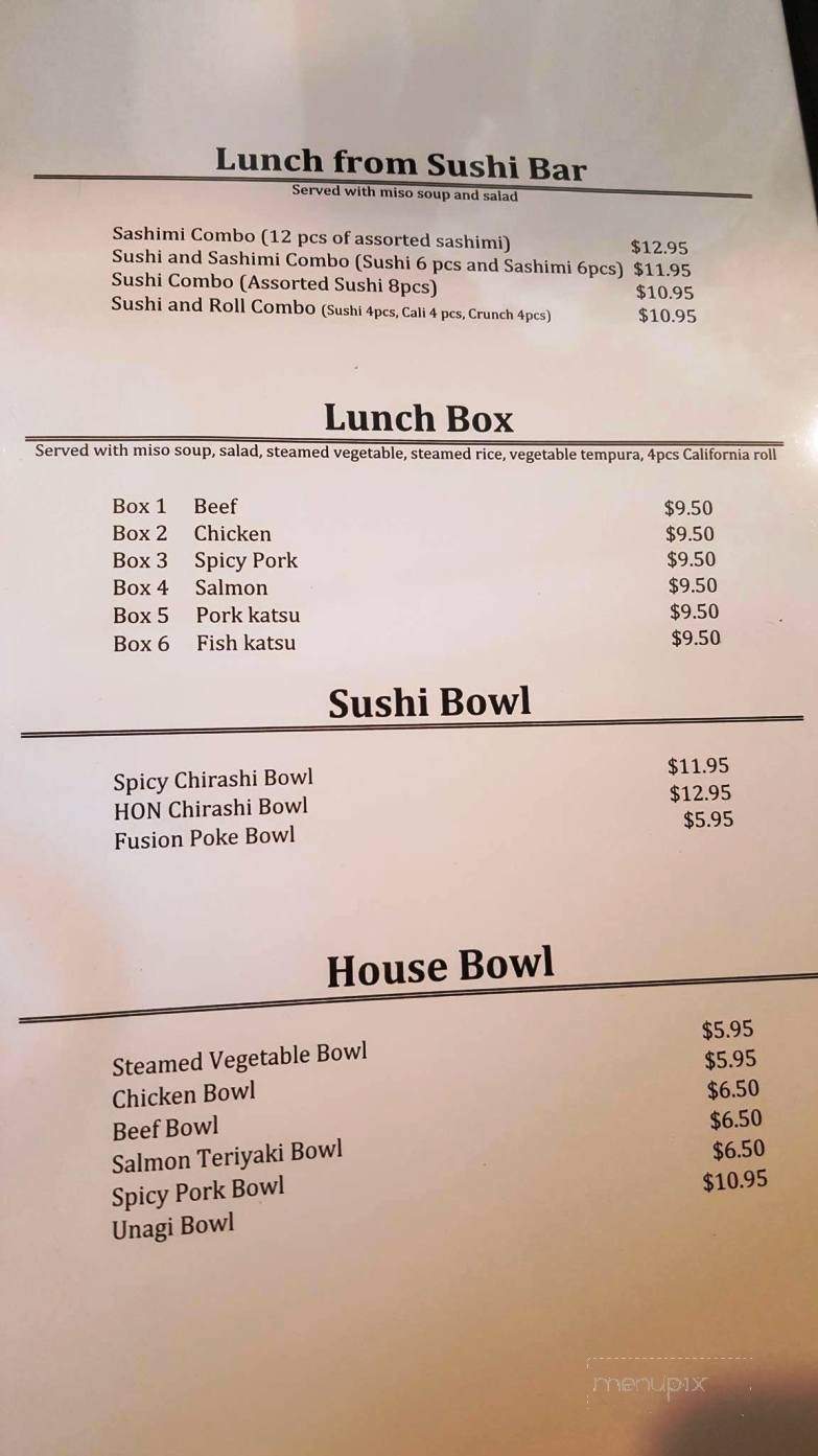 Hon Sushi - Corona, CA menu_pic