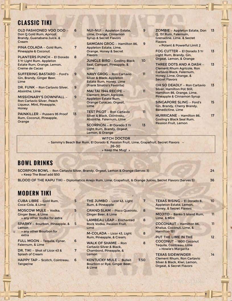 /27249443/Howies-Tiki-Menu-Spring-TX - Spring, TX