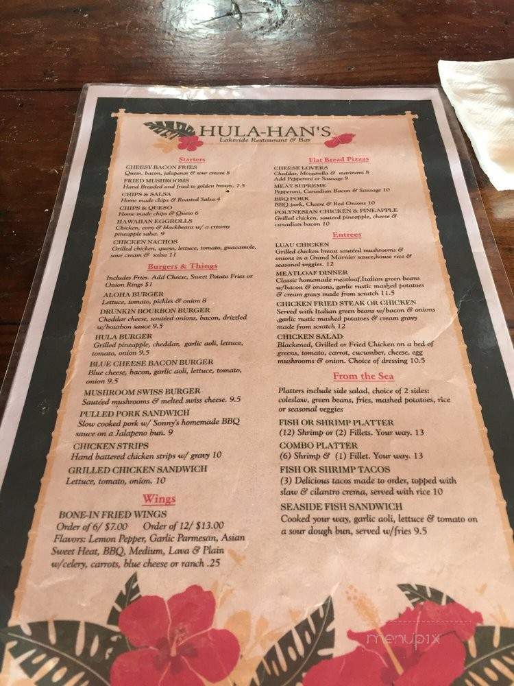 Hula-han's - Willis, TX menu_pic