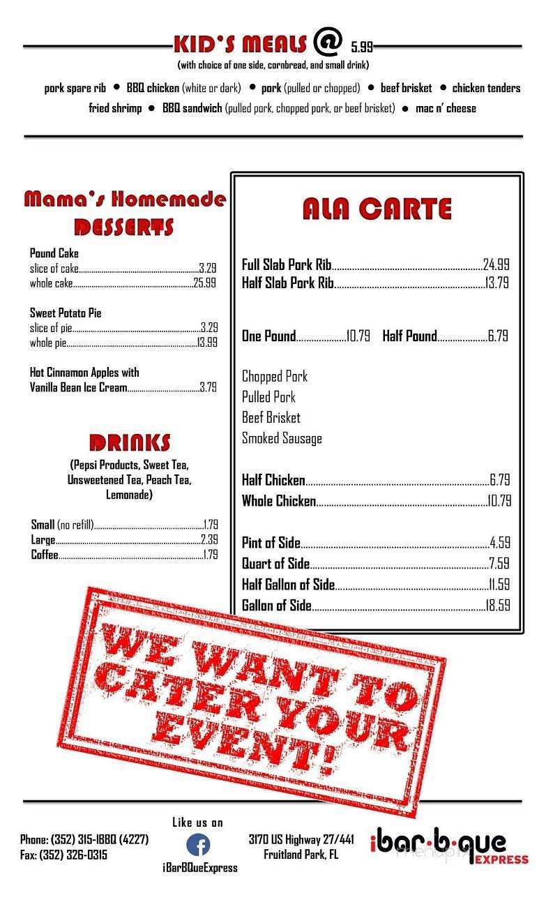 Ibarbeque - Fruitland Park, FL menu_pic
