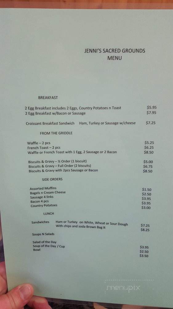 Jenni's Sacred Grounds - Portland, OR menu_pic