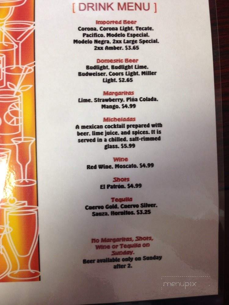 La Chiquita - Clarksville, AR menu_pic