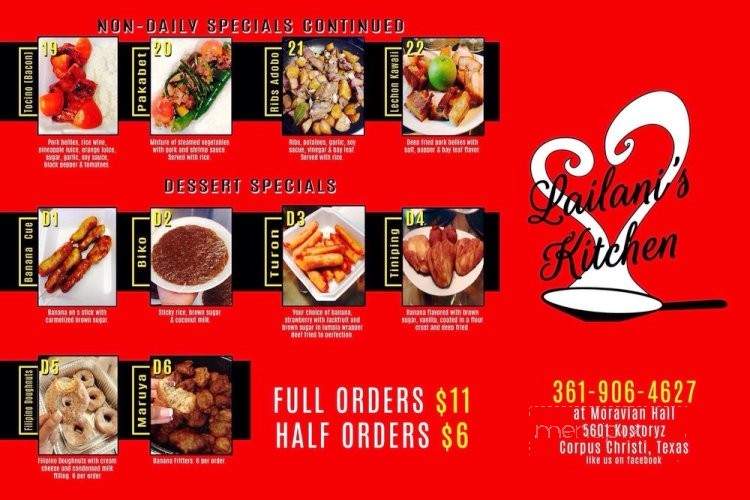 Lailani's Kitchen - Corpus Christi, TX menu_pic