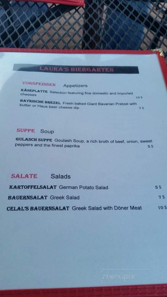 Laura's Biergarten - Arlington, TX menu_pic
