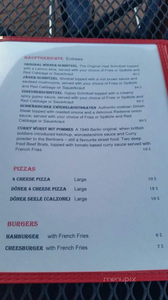 Laura's Biergarten - Arlington, TX menu_pic